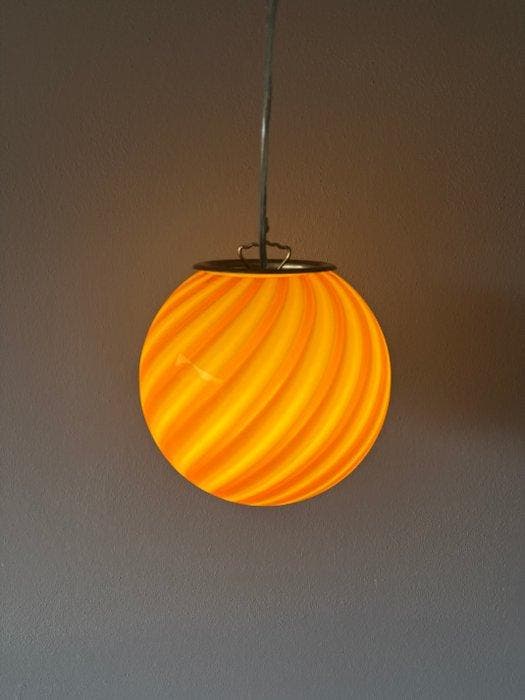 MIMU interior - Lustre - Amber Swirl - Vetro Murano, Antiquités & Art, Antiquités | Éclairage