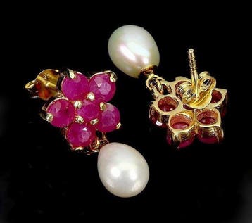 Zonder minimumprijs - Oorbellen 14K geelgoud verguld, 925, Bijoux, Sacs & Beauté, Boucles d'oreilles