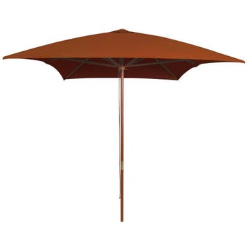 vidaXL Parasol met houten paal 200x300 cm terracottakleurig, Verzenden, Nieuw