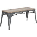 Banken | BISTRO | Hout/Staal | Hout (Mango) | Donkergrijs, Verzenden, Nieuw in verpakking