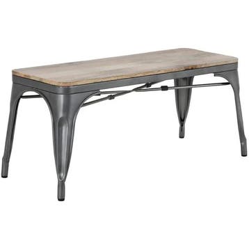 Banken | BISTRO | Hout/Staal | Hout (Mango) | Donkergrijs, Verzenden