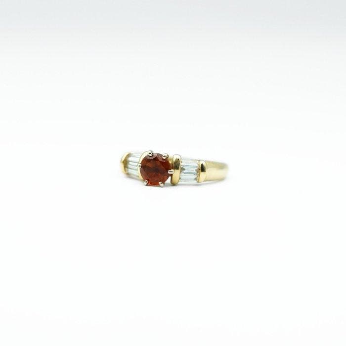 Bague - 14 carats Or jaune Citrine - Diamant, Bijoux, Sacs & Beauté, Bagues