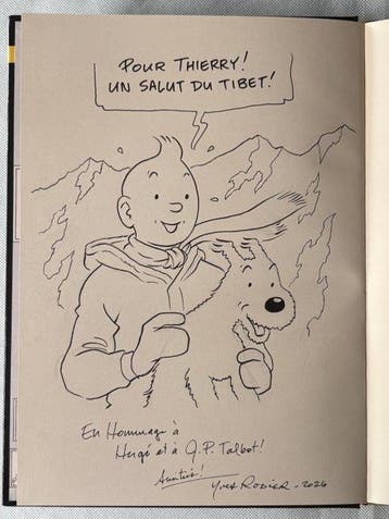 Tintin - Le prisonnier du dragon rouge dédicacé Yves Rodier