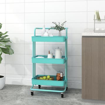 vidaXL Keukentrolley 3-laags 42x35x85 cm ijzer en ABS, Verzenden, Nieuw