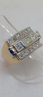 Bague de cocktail - 18 carats Or jaune, Or blanc Diamant, Bijoux, Sacs & Beauté
