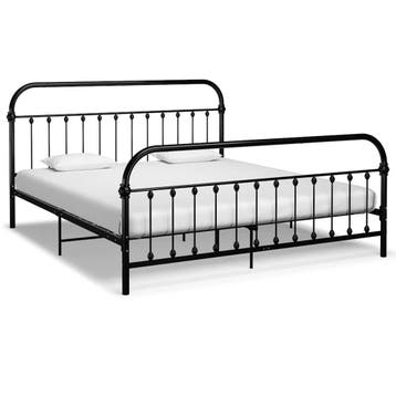 vidaXL Bedframe metaal zwart 180x200 cm, Verzenden
