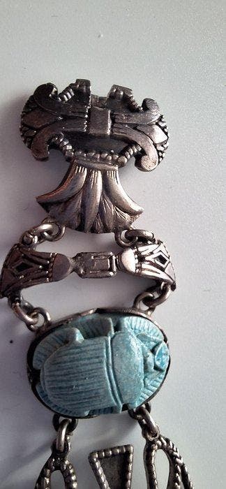 Zilver, Turquoise - Schakelarmband - Egyptian revival