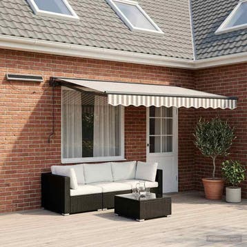 vidaXL Elektrisch Uitschuifbare Zonneluifel Lichtgrijs en, Tuin en Terras, Zonneschermen, Verzenden, Nieuw