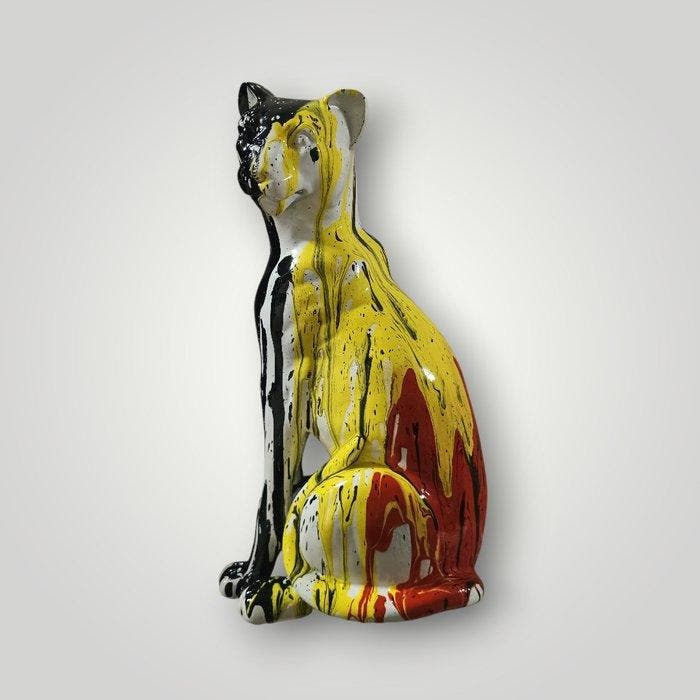 RED - sculptuur, Panther belgium - 28 cm - Hars - 2026, Antiquités & Art, Curiosités & Brocante