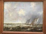 Hollandse school (XVII-XVIII) - Vissersboten op woelige zee