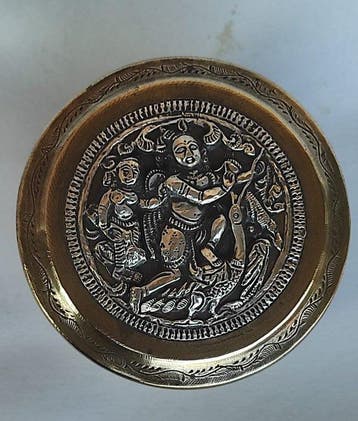 Doos - Koper, brons, zilver - 19e eeuw, hindoes
