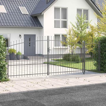 vidaXL Tuinpoort WOERDEN 175 x 500 cm Staal Grijs, Verzenden