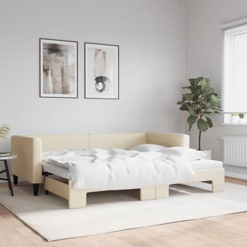 vidaXL Slaapbank met onderschuifbed 90x200 cm stof, Verzenden, Nieuw
