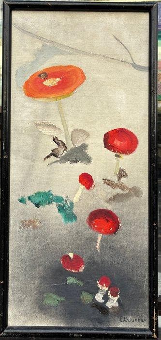 Émile Bouneau (1902- 1970) - Les Champignons volants (vendu, Antiek en Kunst