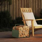 vidaXL Brandhoutrek 40x40x40 cm koudgewalst staal olijfgroen, Jardin & Terrasse, Bois de chauffage, Verzenden