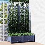 vidaXL Plantenbak met trellis blauwgrijs 80x40x121,5 cm PP, Verzenden