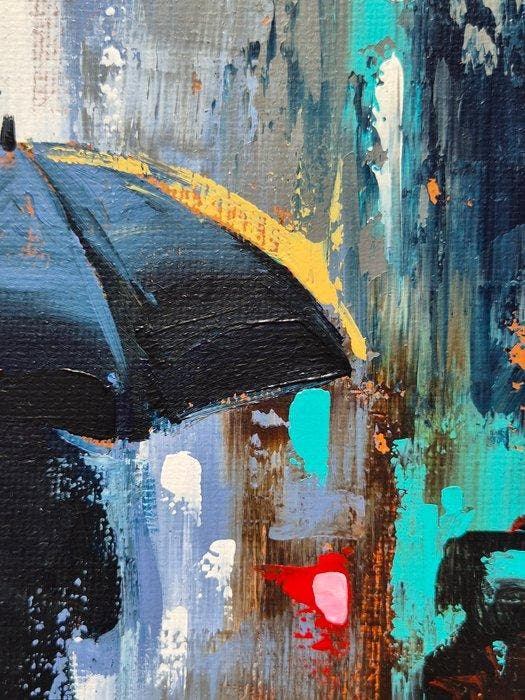 Michele Telari - Rain, Antiek en Kunst, Kunst | Schilderijen | Modern
