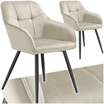 Eetkamerstoel Marilyn, fluweeloptiek, gestikt patroon, Huis en Inrichting, Stoelen, Verzenden, Nieuw
