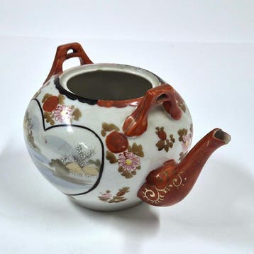 Antieke Japanse Kutani porseleinen theepot met geisha-decor, Verzenden