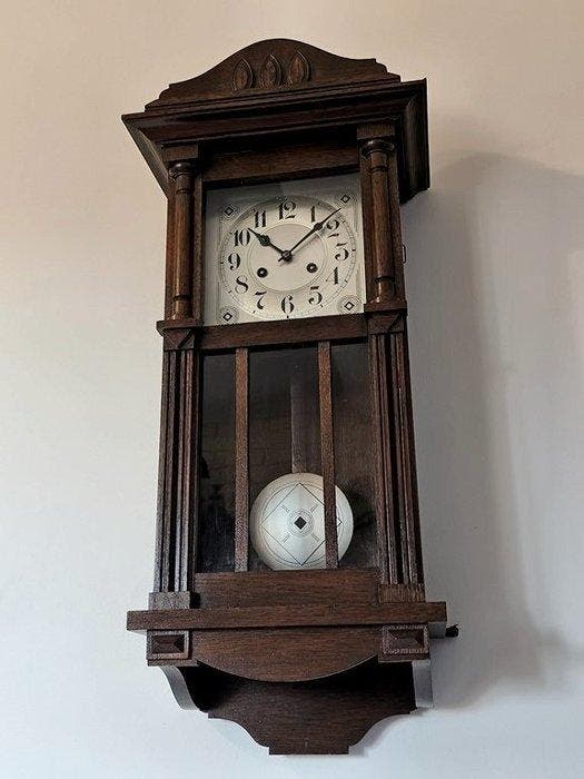 Horloge emboîtée - Junghans - Sécession viennoise Bois -, Antiquités & Art, Antiquités | Horloges