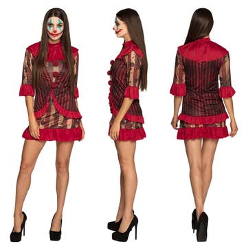 Halloween Clown Kostuum Rood Dames, Verzenden