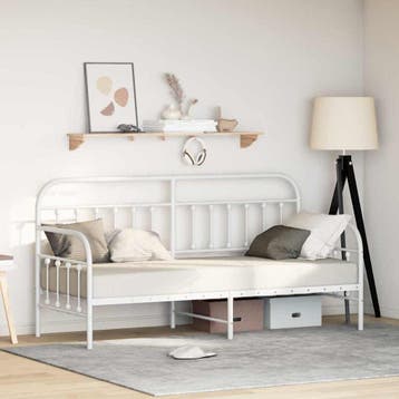 vidaXL Bedframe voor een daybed Wit 80 x 200 cm Gepoedercoat, Verzenden