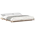 Bed 200x220 Massief Hout -35% Retour Deal (bedframe), Huis en Inrichting, Slaapkamer | Bedden, Japandi, Bruin, Verzenden, Tweepersoons