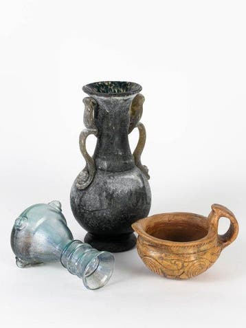 Glas, Aardewerk Bak - Replica van de oude Romein (Zonder