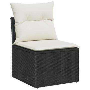 vidaXL Tuinbank Set 12 st 7-Aantal zitplaatsen Zwart Poly, Verzenden