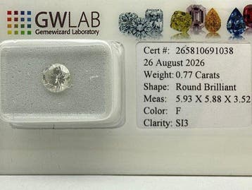 Zonder minimumprijs - 1 pcs Diamant (Natuurlijk) - 0.77 ct -, Nieuw