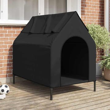 vidaXL Huis voor huisdieren Zwart 110 x 75 x 90 cm Staal, Dieren en Toebehoren, Verzenden, Nieuw