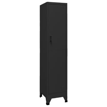vidaXL Lockerkast 38x45x180 cm staal zwart, Verzenden, Nieuw