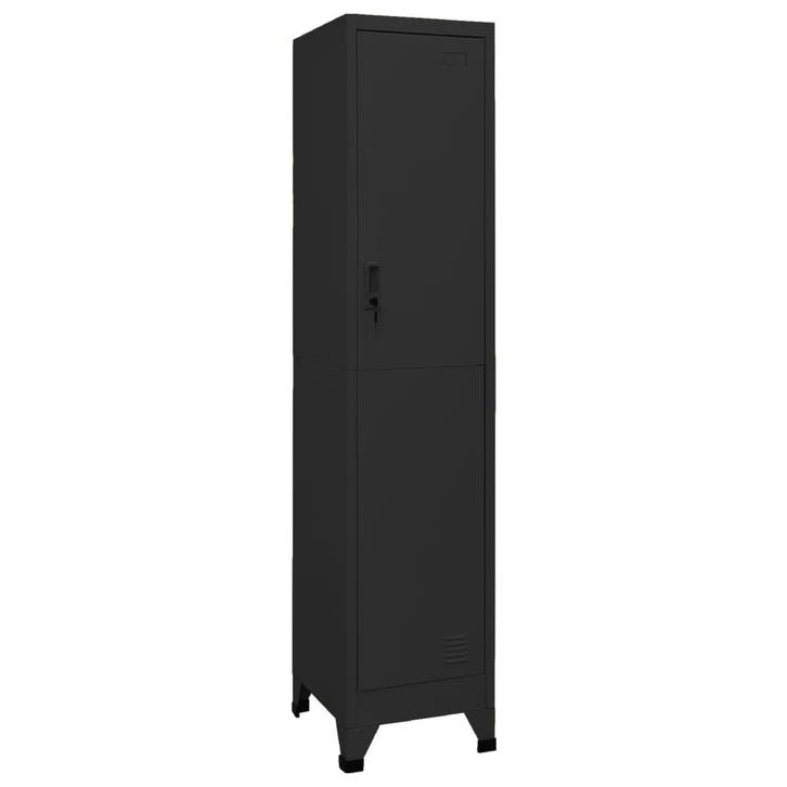 vidaXL Lockerkast 38x45x180 cm staal zwart, Huis en Inrichting, Kasten | Overige, Nieuw, Verzenden