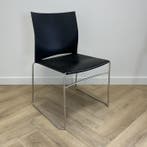 Viasit kantinestoel / stapelstoel,  zwart - chroom, Gebruikt, Zwart, Eén