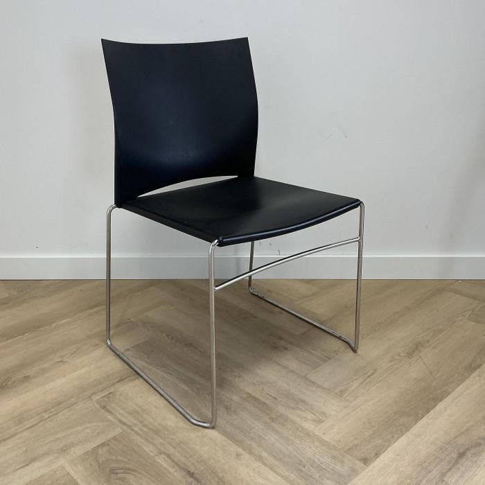 Viasit kantinestoel / stapelstoel,  zwart - chroom, Maison & Meubles, Chaises