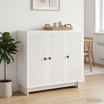 vidaXL Dressoir Wit 89 x 34,5 x 80 cm Bewerkt hout, Huis en Inrichting, Verzenden, Nieuw