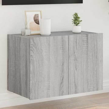 vidaXL Tv-wandmeubel met LED-verlichting 60x35x41 cm grijs, Verzenden