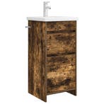vidaXL Badkamer Vanity met Wastafel Gerookt eiken 42 x 40 x, Maison & Meubles, Tables | Coiffeuses, Verzenden