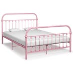 Metaal Bedframe Roze 140x200 | Tweede Kansje - OP = OP!, Huis en Inrichting, Verzenden, 140 cm, 200 cm, Metaal