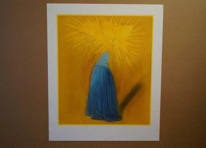 Piero Guccione (1935-2018) - Il bacio e la Sicilia ( grande, Antiek en Kunst, Antiek | Overige Antiek