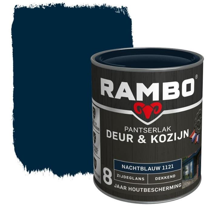 Rambo Pantserlak Deur en Kozijn Nachtblauw 0.75L, Doe-het-zelf en Bouw, Verf, Beits en Lak, Nieuw, Verzenden