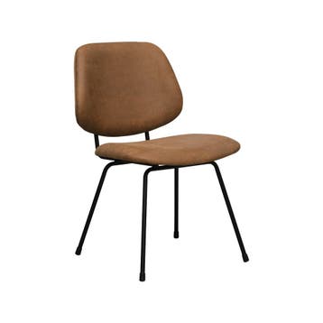 Stoel Bello | Cognac | Micro Suede | Zwart Metalen Frame |, Verzenden, Nieuw in verpakking