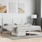 vidaXL Bedframe met hoofdbord metaal wit 160x200 cm, Huis en Inrichting, Slaapkamer | Bedden, Verzenden, Nieuw
