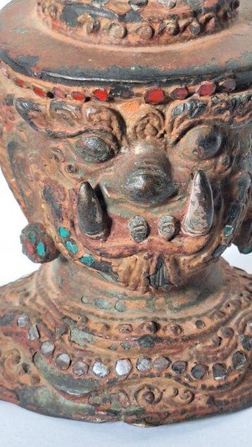 Ancienne statue de Dvarapala ( Yaksha ) Thaïlande - Bronze -, Antiquités & Art