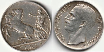 10 Lire Italie Italy Km 68,2 10 Abgelesen 1927 R Victor E..., Verzenden, België