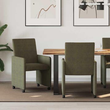 vidaXL Eetkamerstoelen met wielen 2 st Faux suede leer, Verzenden, Nieuw