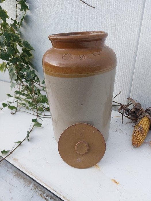 Kom - witte klei - zware kruik planten, Antiek en Kunst, Curiosa en Brocante