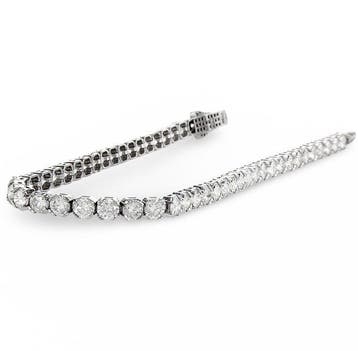 Zonder minimumprijs - Armband - 14 karaat Witgoud - 7.26ct.