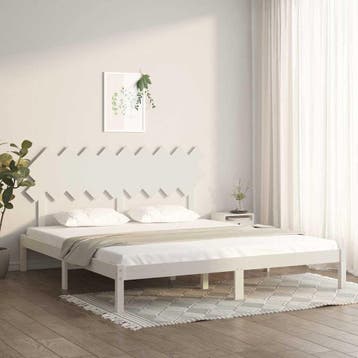 vidaXL Bedframe massief hout wit 180x200 cm, Huis en Inrichting, Verzenden, Nieuw