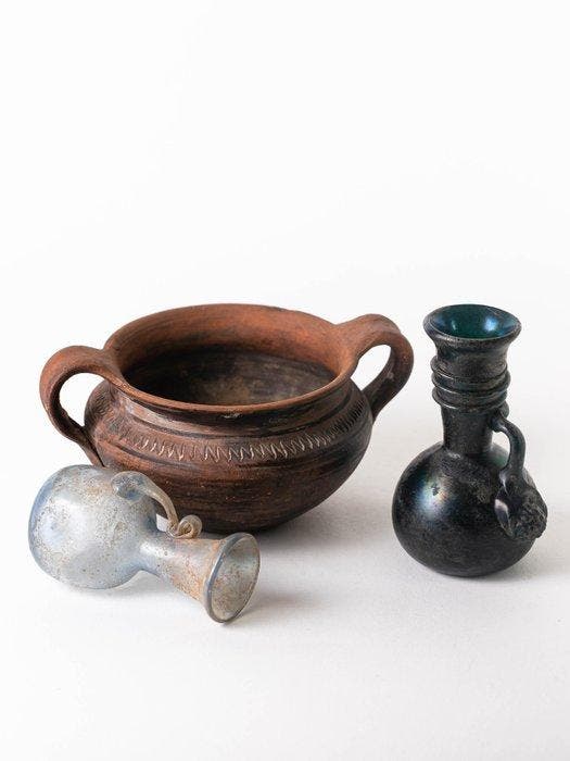 Replica of Ancient Roman - Fles (3) - Aardewerk, Glas, Verzamelen, Mineralen en Fossielen
